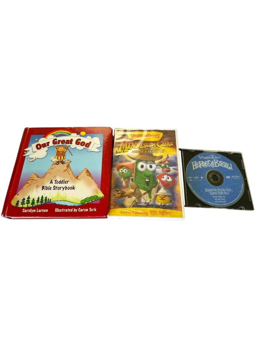 3pc Children's Christian Media Bundle - Veggie Tales, Our Great God